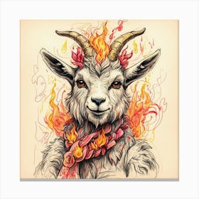 Goat In Flames 3 Canvas Print