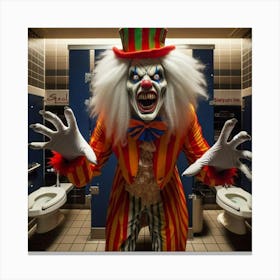 Clown In The Bathroom Canvas Print