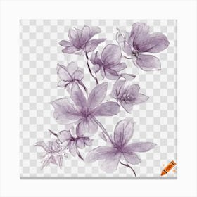 Watercolor Flowers Png Canvas Print