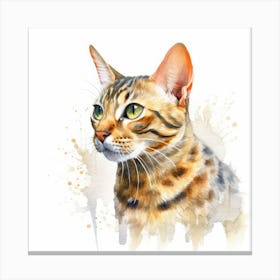 Bengal Glitter Cat Portrait 1 Canvas Print