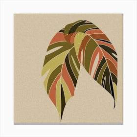 Tropical Leaf Monstera Leaves Plant Boho Retro Canvas Print