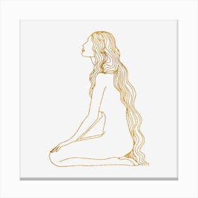 Woman Sitting On The Floor Canvas Print