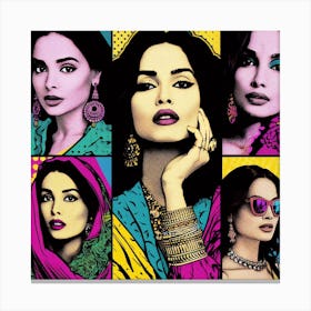 INDIAN Pop art-style collage inspired by a famous icon or celebrity Canvas Print