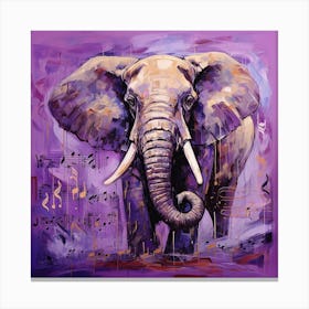 Music Notes Elephant 3 Canvas Print