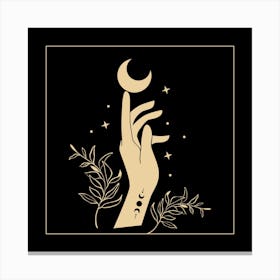 Black And Gold Modern Simple Hand Art Canvas Print Canvas Print