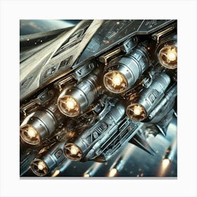 A Close Up Sci Fi Depiction Aether Hawk Missile Pods Canvas Print