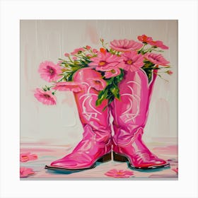 Pink Cowboy Boots 4 Canvas Print