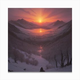 Sunset In The Mountains Canvas Print