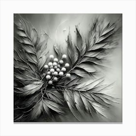 Abstract, Ethereal Blossom in Grayscale Canvas Print