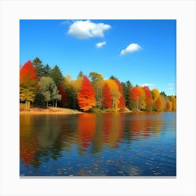 Autumn Trees On A Lake 1 Canvas Print