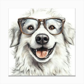 Dog In Glasses 13 Canvas Print