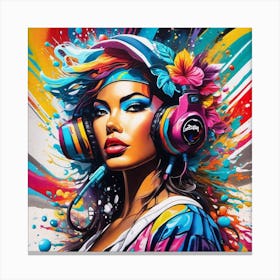 Dj Girl Canvas Print