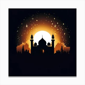 Islamic Mosque Silhouette Canvas Print