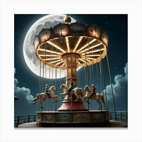 Carousel At Night Canvas Print