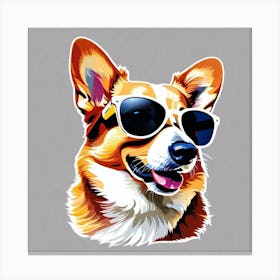 Corgi In Sunglasses 6 Canvas Print