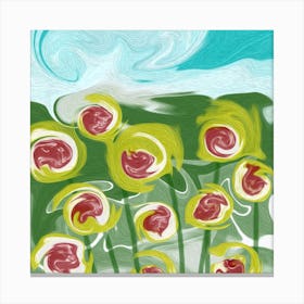 Flowers In The Field Canvas Print