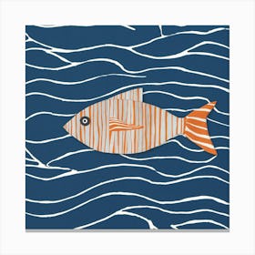 Fish Shaul Nautical Orange (1) Canvas Print