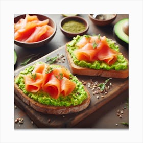 Smoked Salmon On Toast Canvas Print