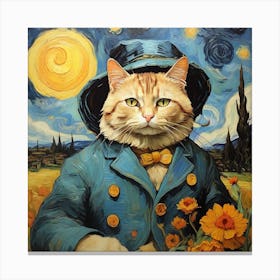 Van Gogh style, Cats 1 Canvas Print