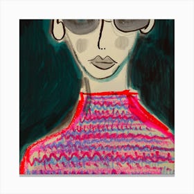 Woolly jumper and glasses Canvas Print