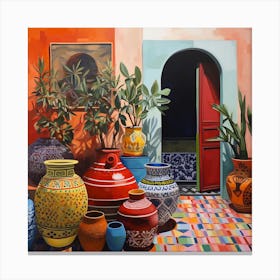 Moroccan Pots and Archway Canvas Print