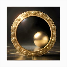 Golden Glass Lens With Gold Ball Canvas Print