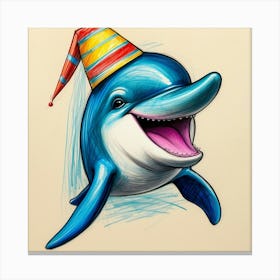 Birthday Dolphin 4 Canvas Print