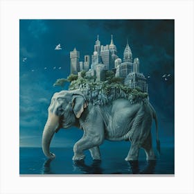 Elephant In The City 3 Canvas Print