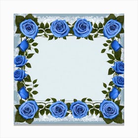 Blue Roses Frame 8 Canvas Print