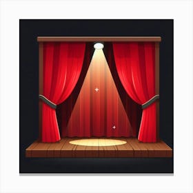 Stage With Red Curtain 1 Canvas Print