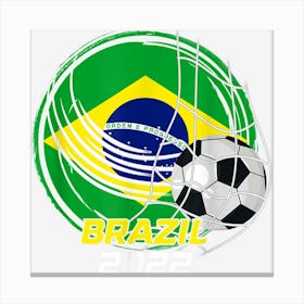 Soccer Player Football Jersey Brazil Brazilian Flag Support Canvas Print