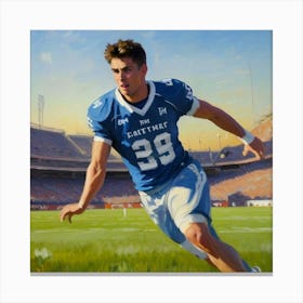 The Charging Titan Football Star on the Move Canvas Print