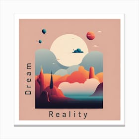 Surreal Landscape Poster Dream and Reality  Canvas Print