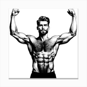 Muscular Bodybuilder 1 Canvas Print