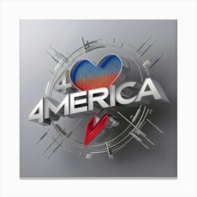 4 July America Logo Canvas Print