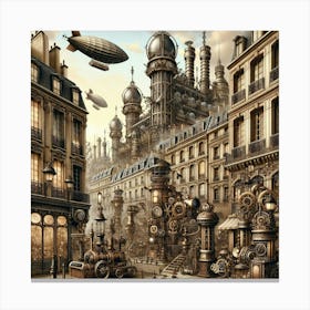 Steampunk Paris Canvas Print