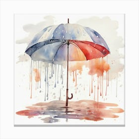 Umbrella In The Rain 1 Canvas Print