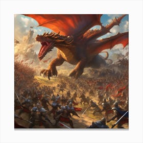 Battle Of The Dragons 1 Canvas Print