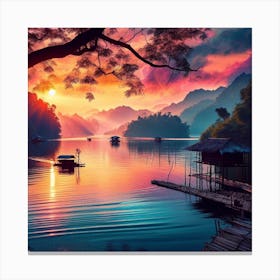 Natural Serene Sunset Haven Canvas Print