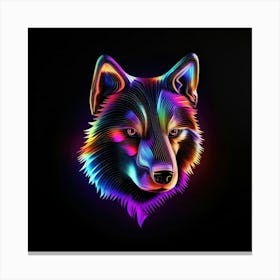 Neon Wolf 9 Canvas Print