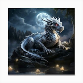 Dragon In The Moonlight Canvas Print