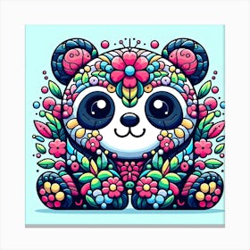 Sugar Skull Panda Canvas Print