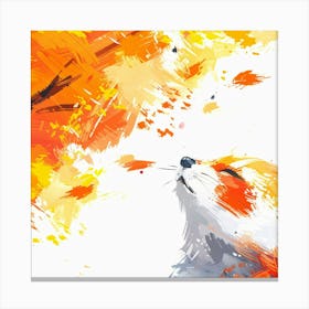 Editorial Art White Background Red Panda Canvas Print