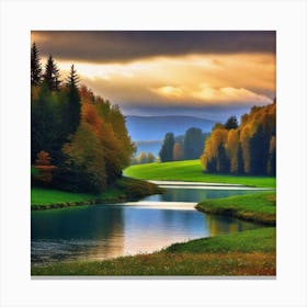 Autumn Landscape Wallpaper Canvas Print