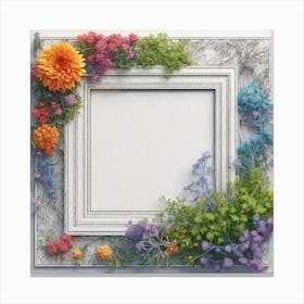 Frame With Flowers 1 Canvas Print