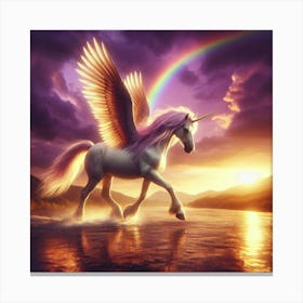 Unicorn With Rainbow 1 Canvas Print