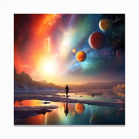 Planets In Space Canvas Print