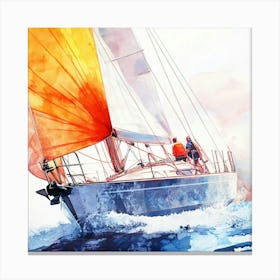 Watercolor Sailboat Canvas Print