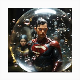 Superman In A Bubble Canvas Print