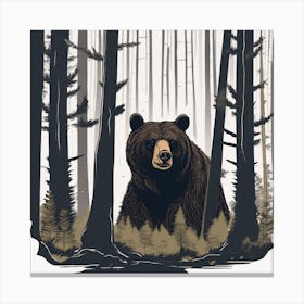 Bear In The Woods 1 Canvas Print